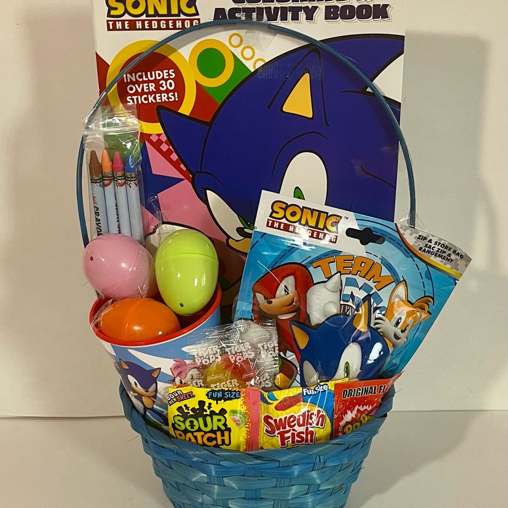 Sonic the Hedgehog Easter Basket with Activity Book & Candy